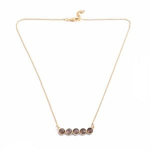 NEW Brazilian Smoky Quartz 14K YG Overlay Necklace